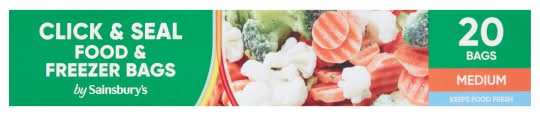 Sainsbury's M, Click & Seal Food & Freezer Bags (20 pack)