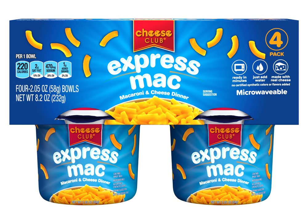 Cheese Club Express Mac & Cheese Dinner Cups (4 x 2.5 oz)