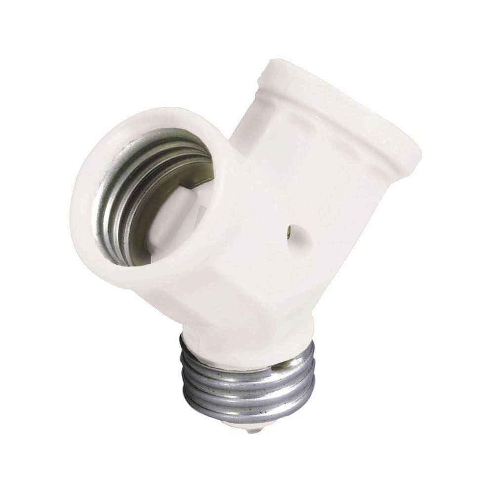 Leviton 660-Watt Keyless Twin-Socket Lamp Holder Adapter