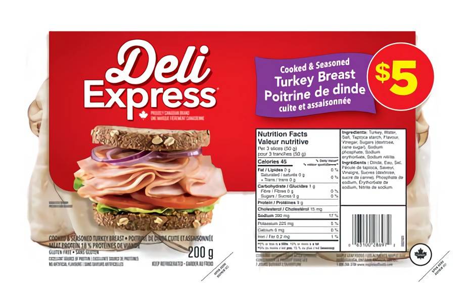 Deli Express Poitrine de dinde cuite et assaisonn e Delivery Near Me