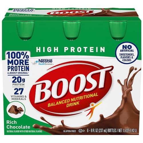 Boost High Protein Balanced Nutritional Drink Rich Chocolate - 8.0 oz x 6 pack