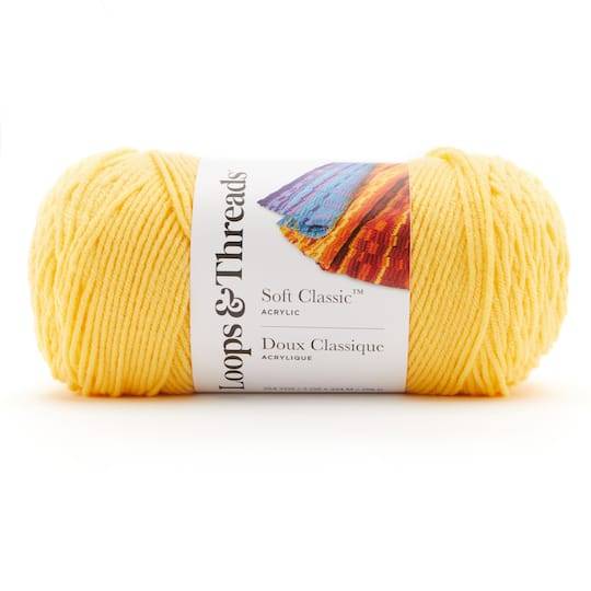 Loops & Threads Soft Classic Acrylic Solid Yarn, 354 yards, Butter