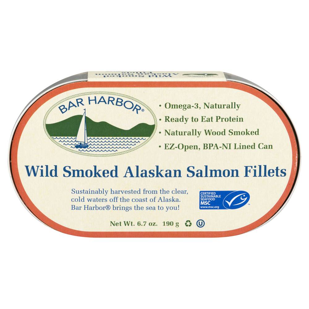 Bar Harbor Wild Smoked Alaskan Salmon Fillets (6.7 oz)