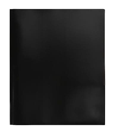 Solid 2-Pocket 3-Prong Portfolio Folder Black