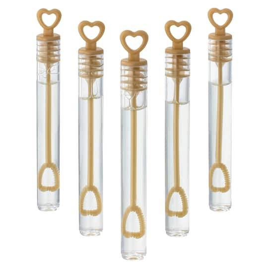 Celebrate It Heart Bubble Wands, Clear-Gold (100 ct)