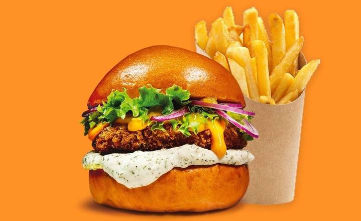 Le Veggie Burger + frites  �🍔🍟