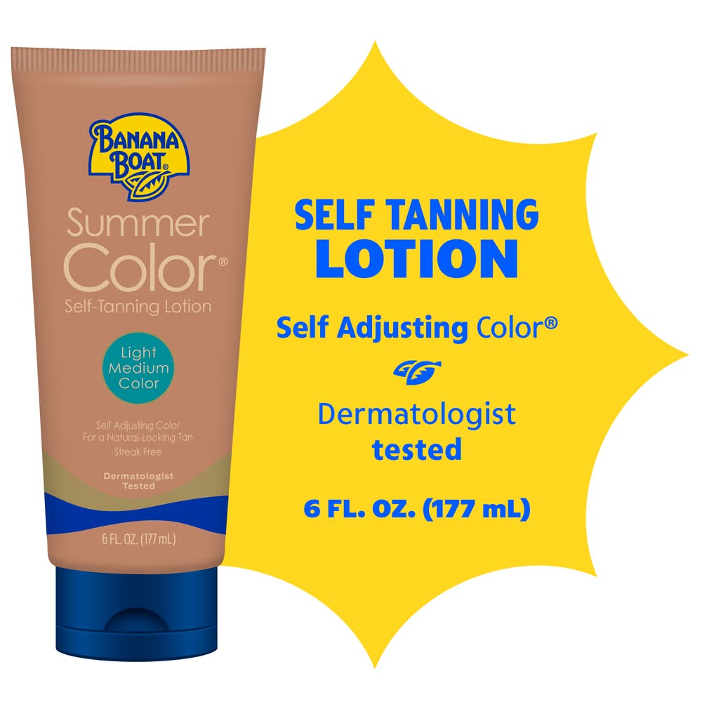 Banana Boat Summer Color Body Self-Tanner Lotion, Lt/Med (6 oz)
