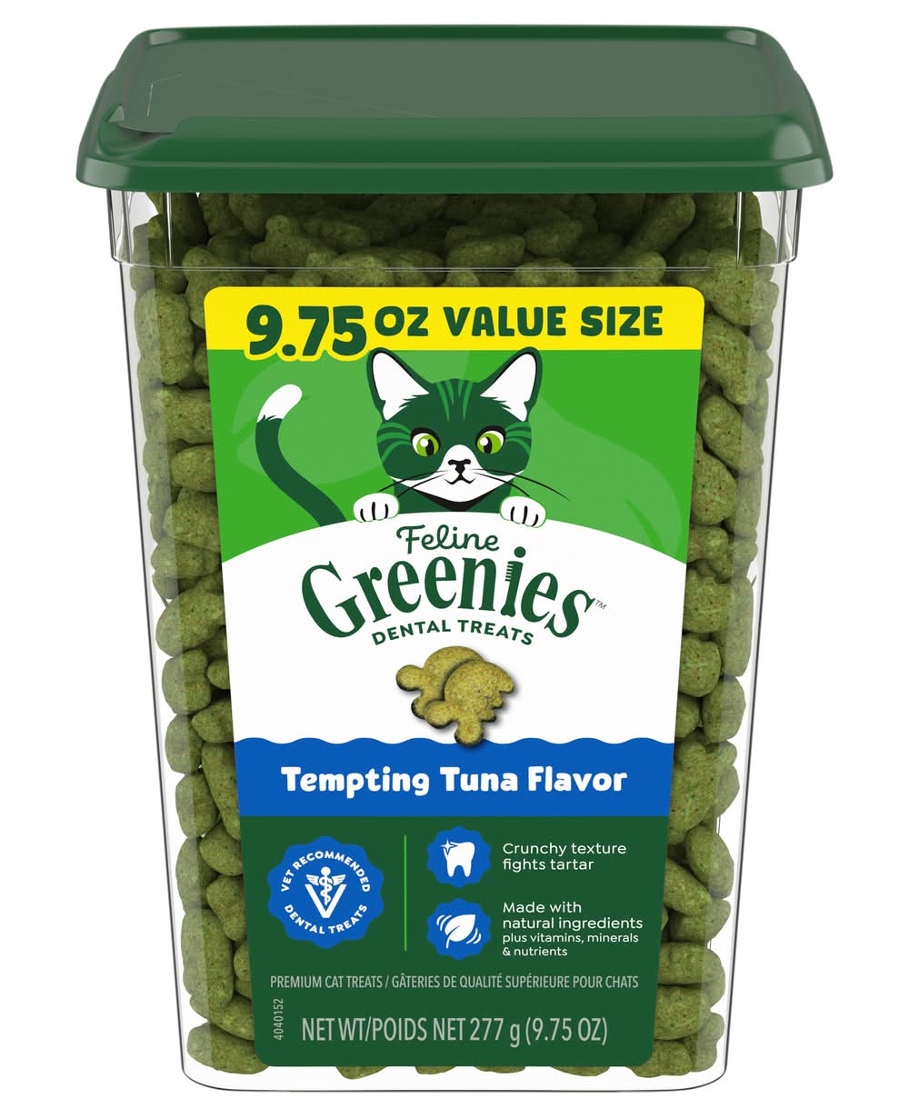 Greenies Feline Premium Dental Treats For Cats, Tuna, Adult (9.75 oz)