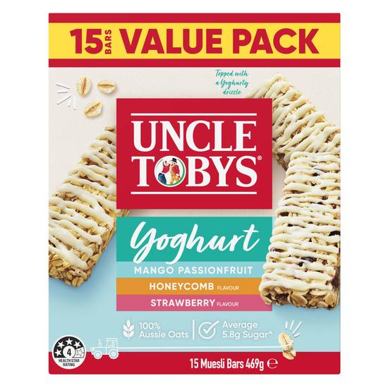 Uncle Tobys Yoghurt Variety Bars (15 Pack)