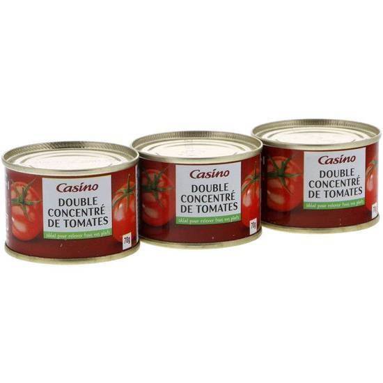 Doubleconcentré de tomates Casino 3 pièces 70 g