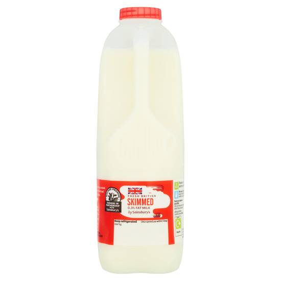 Sainsbury's British Skimmed Milk 1.13L (2 pint)
