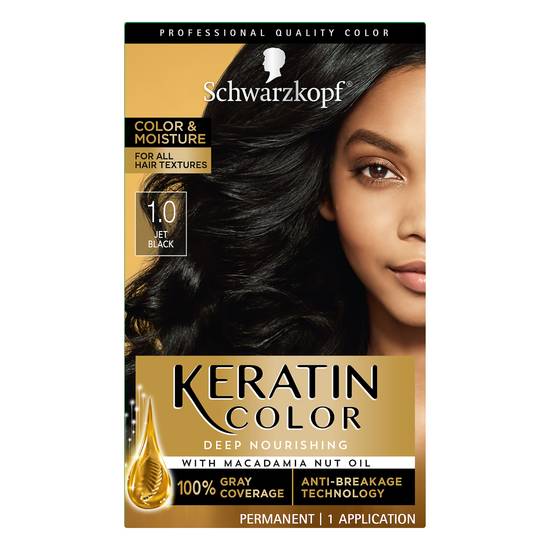 Schwarzkopf Keratin Permanent Hair Color (1.2 jet black)