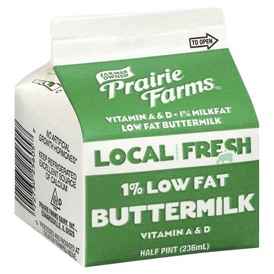 Prairie Farms Local Fresh 1% Milkfat 1% Low Fat Buttermilk (236 ml)