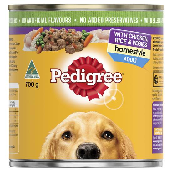Pedigree Homestyle Pedigree Homestyle Chicken With Rice & Vegies Adult Wet Dog Food Can 700g