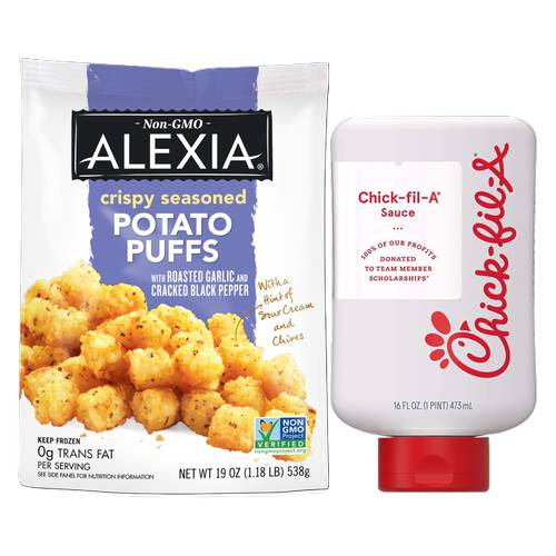 Alexia Crispy Seasoned Potato Puffs and Chick Fil-A Sauce bundle