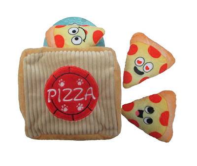 "Pizza" Box & Slices Burrow Pet Toy