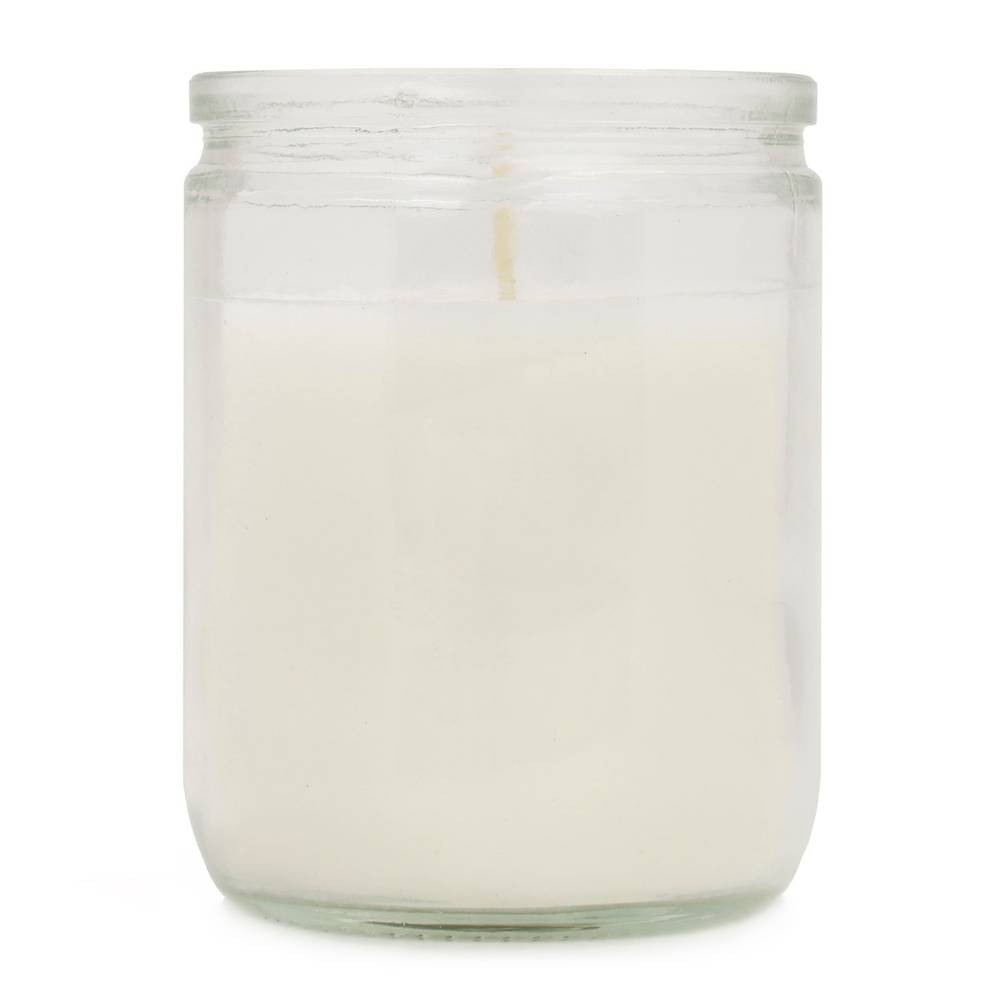 Star Candle Glass Pillar Candle, White