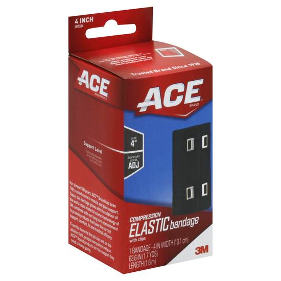 Ace 4" Compression Elastic Bandage With Clips (1 bandage)
