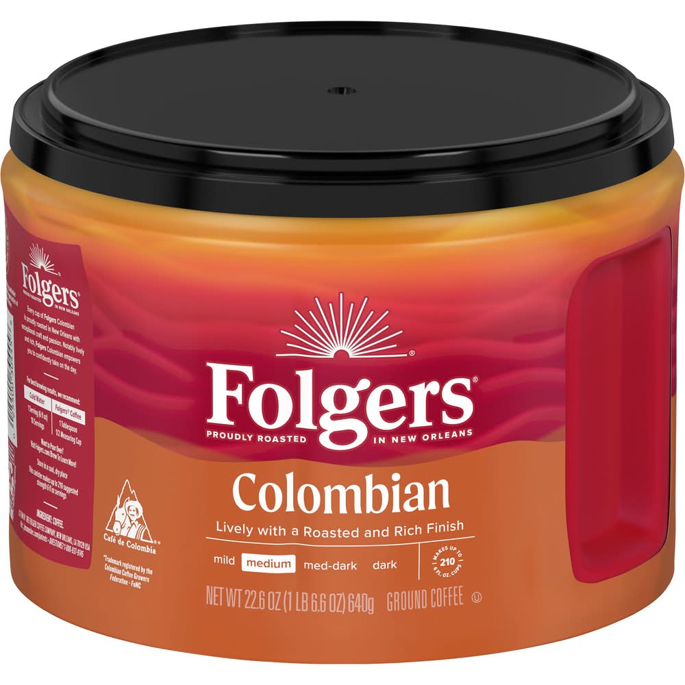 Folgers 100% Colombian Medium Roast Ground Coffee (22.6 oz)
