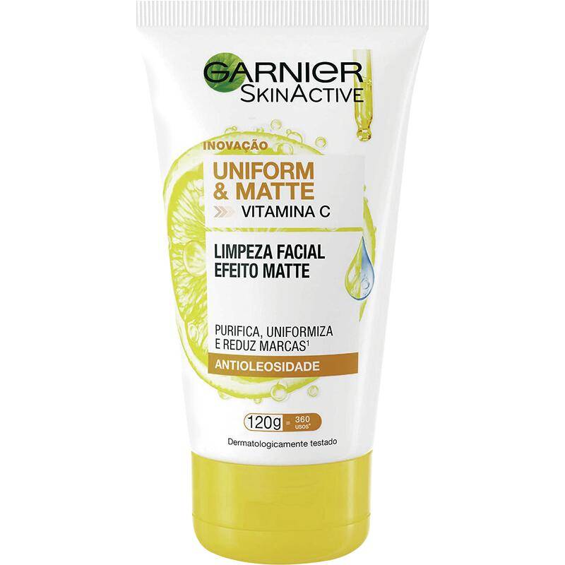 Garnier sabonete líquido facial skinactive uniform&matte vitamina c (120g)