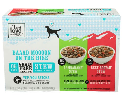 I And Love And You Baaad Moooon On The Rise Wet Dog Food Variety Pack