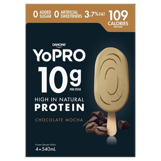 Yopro Frozen Desserts Chocolate Mocha 4 pack 540ml