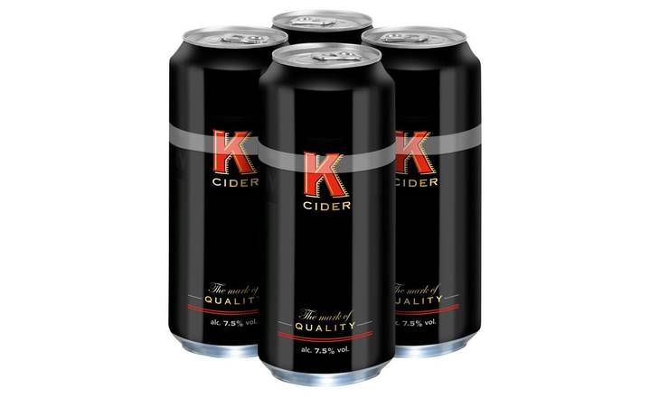 K Cider 7.5% Cans 4 x 500ml (401685)
