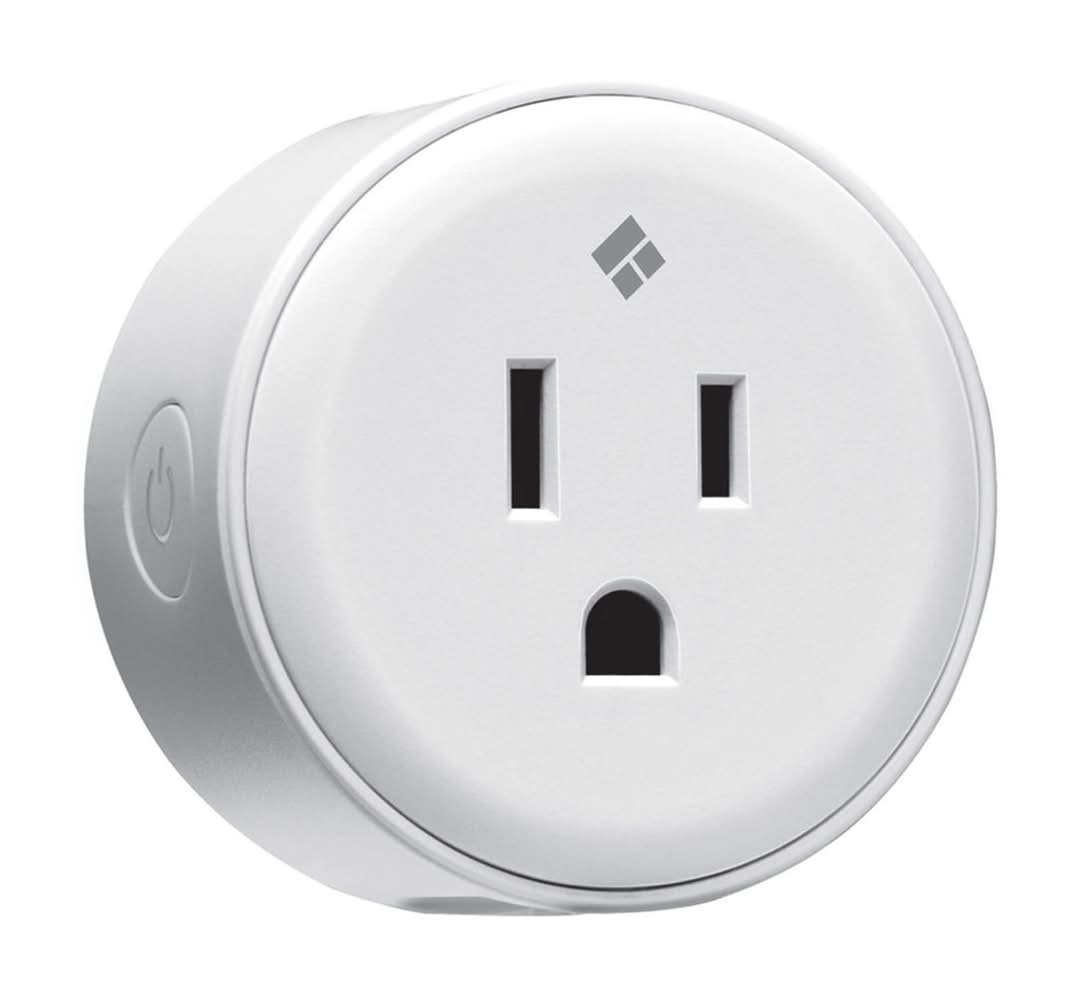 Tech Solutions Round Smart Wi-Fi Plug Adapter, White