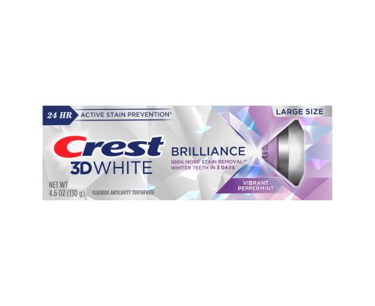 Crest 3D White Brilliance Vibrant Toothpaste, Peppermint, Large (4.6 oz)