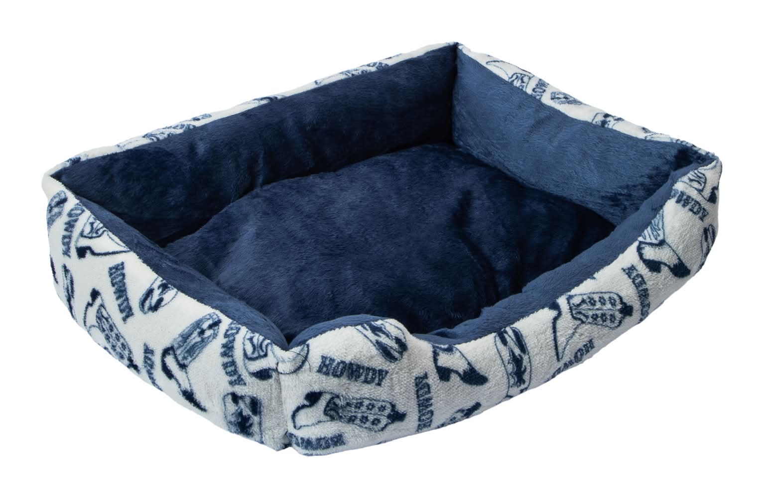 Printed Square Pet Bed For Cats & Dogs White