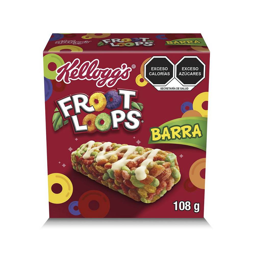 Kellogg's barra de cereal froot loops (caja 6 piezas)