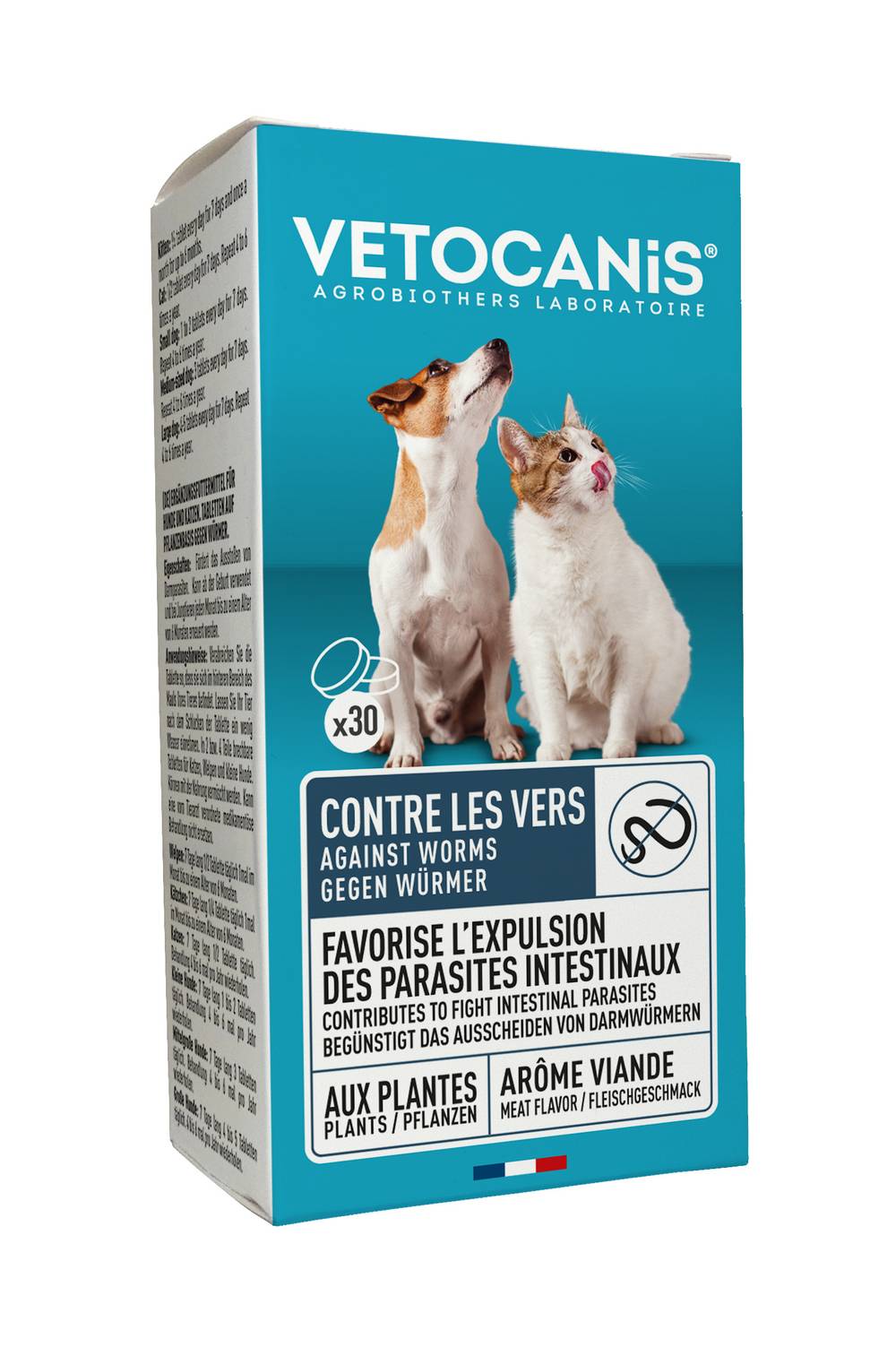 Vetocanis - Compl alim contre les vers comprimes chien et chat (30 pièces)