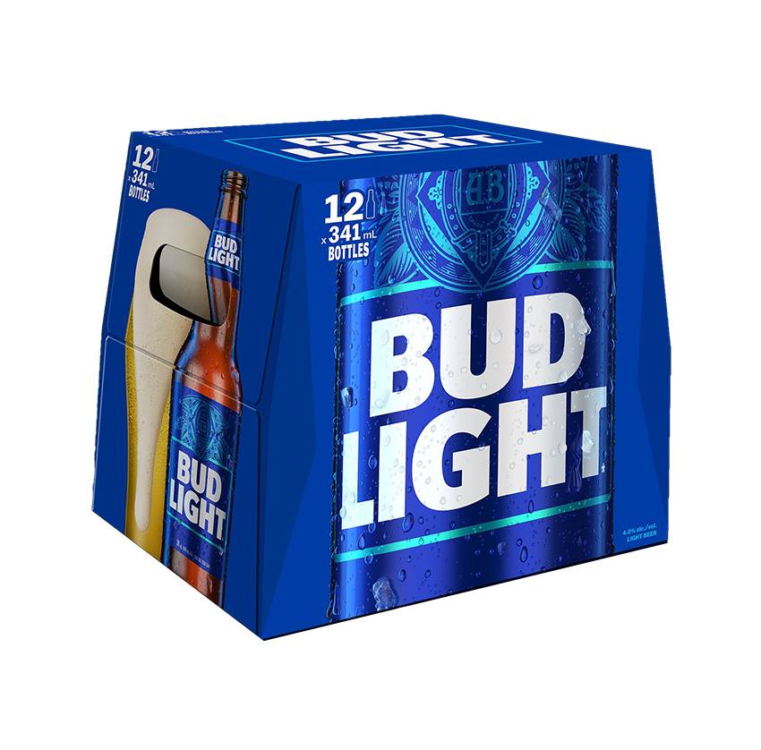 Bud Light  (12 Bottles, 341ml)