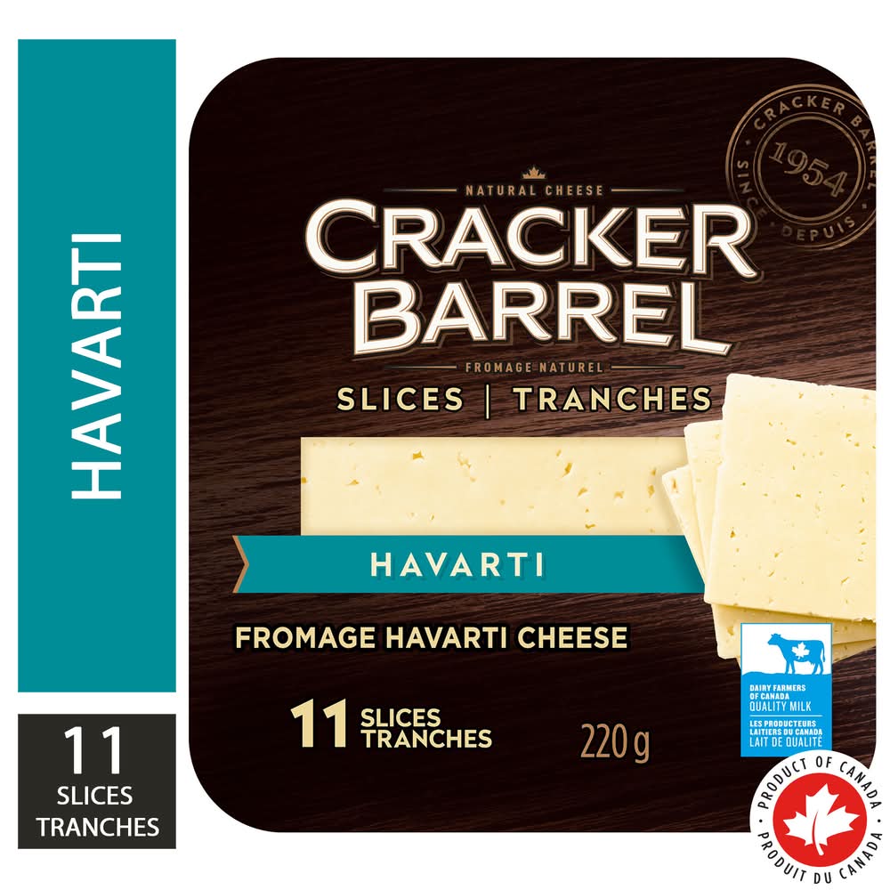Cracker Barrel Havarti Cheese Slices (220 g, 11 ct)