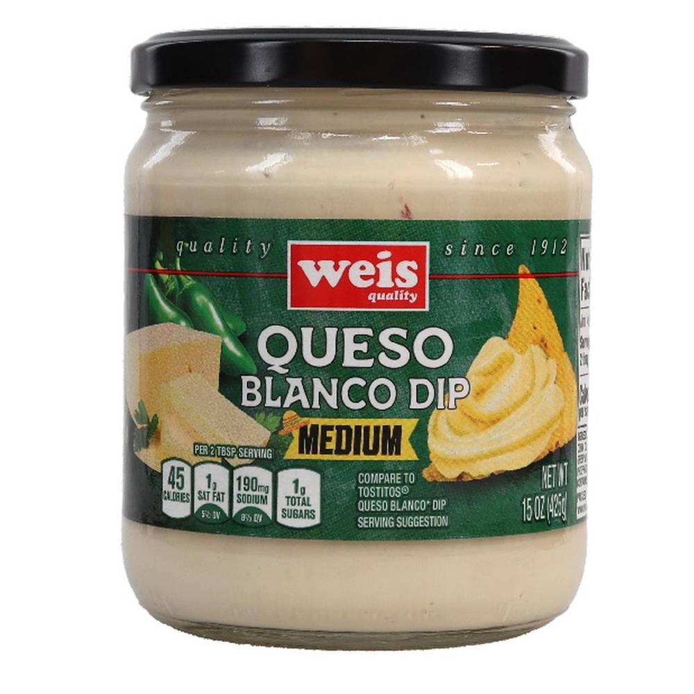 Weis Quality Queso Blanco Dip, Cheese, Medium (15 oz)