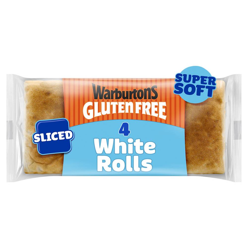 Warburtons Gluten Free Super Soft Sliced Square Rolls x4 240g