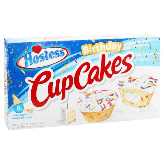 Hostess Birthday Cupcakes With Creamy Filling (8 ct)