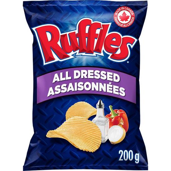 Ruffles assaisonnées - all dressed potato chips (200 g)