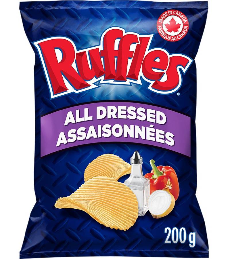 Ruffles assaisonnées - all dressed potato chips (200 g)