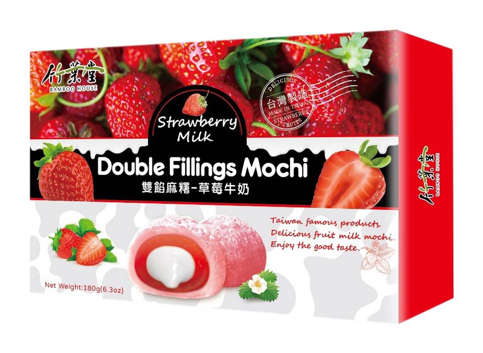 Bamboo House Double Fillings Mochi Strawberry Milk (180g)