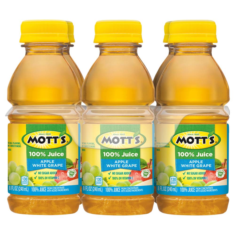 Mott's Apple White Grape 100% Juice (6 x 8 fl oz)