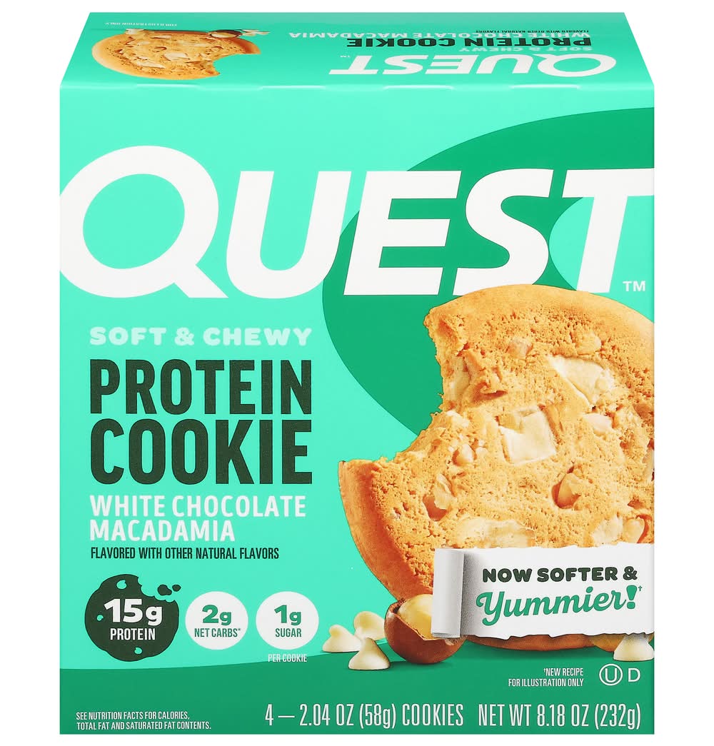 Quest Nutrition White Macadamia Nut Cookies, White Chocolate-Macadamia (2.04 oz, 4 ct)