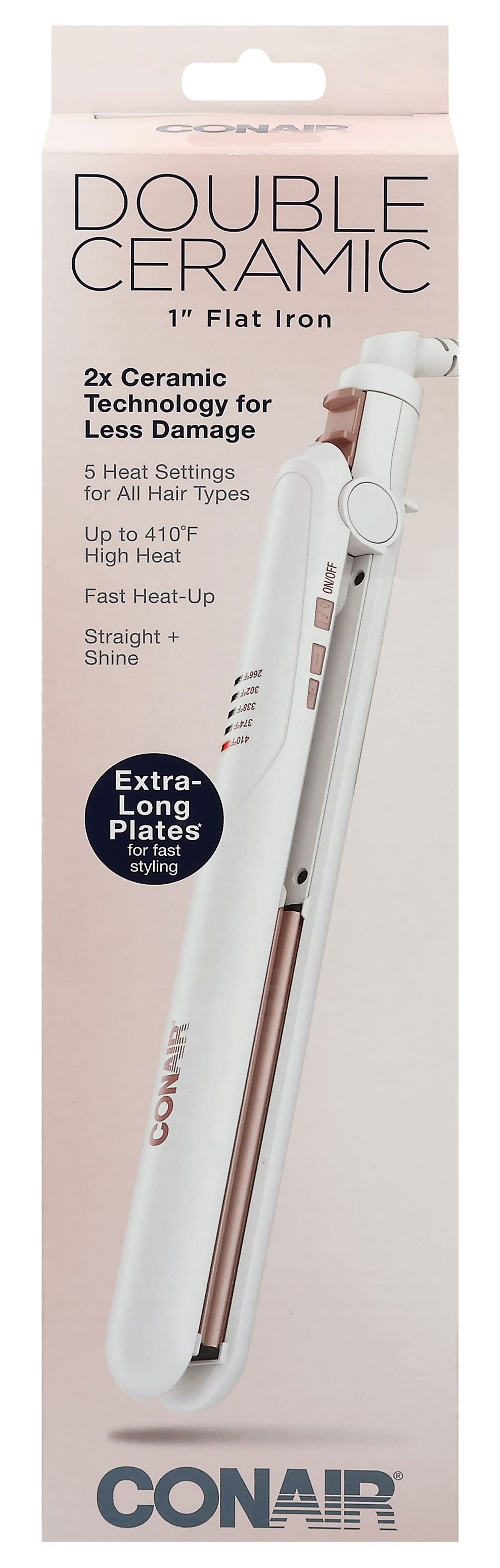 Conair Double Ceramic Flat Iron, 1 in