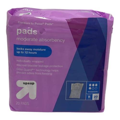 up&up Incontinence Moderate Absorbency Regular Pads (20 ct)