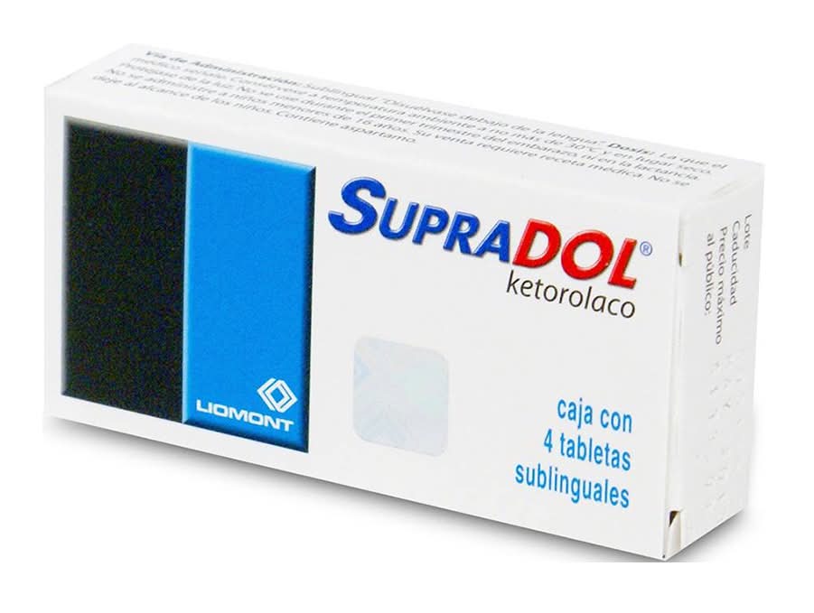 Supradol · Ketorolaco 30 mg tabletas sublinguales (4 un)