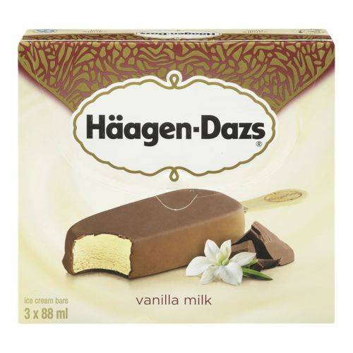 Häagen-dazs barres de crème glacée au lait à la vanille (3 x 88 ml) - vanilla milk ice cream bars (3 x 88 ml)