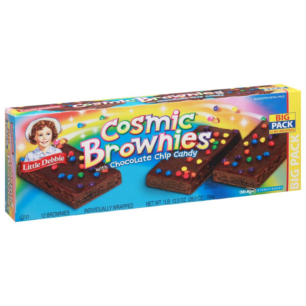 Little Debbie Cosmic Brownies With Chocolate Chip Candy (28 oz, 12 ct)