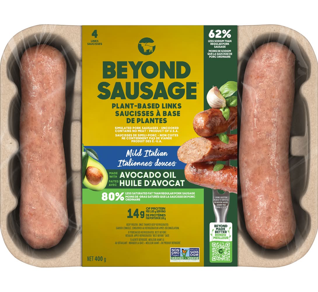 Beyond Meat Plant Based Sausage Links, Mild Italian (400 g, 4 ct)