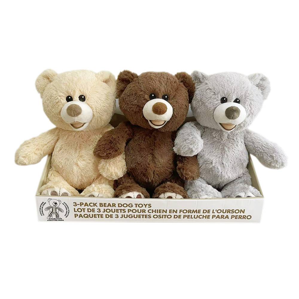 Hugfun Classic Bear Dog Toys (3 ct) – Pet Care Essentials