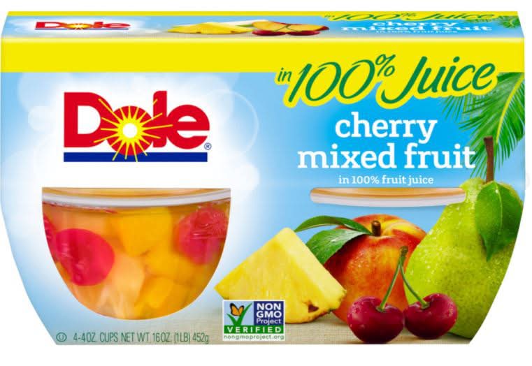 Dole Cherry Mixed Fruit in 100% Juice (4 x 4 oz)